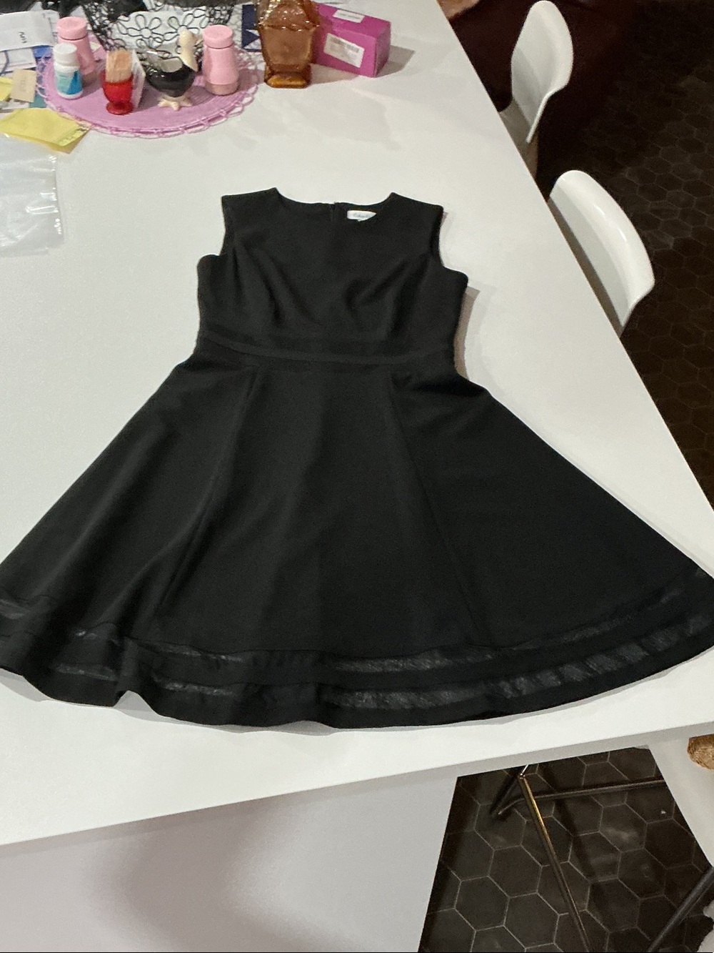 Calvin Klein Black Sleeveless Fit-and-Flare Dress